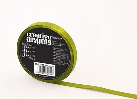 Saténová stuha, zelená, 12 mm x 32 m, IBG2755