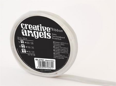 Saténová stuha, stříbrná, 12 mm x 32 m, IBL2761