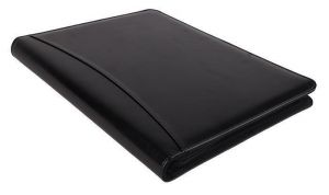 Konferenční desky, černá, A4, koženka, kalkulačka, SAKOTA EAA2598