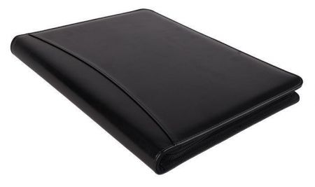 Konferenční desky, černá, A4, koženka, kalkulačka, SAKOTA EAA2598