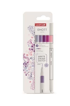 Fineliner "Emott Floral", 5 různých barev, 0,4 mm, UNI 302422261