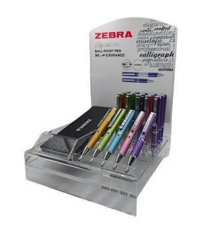 Kuličkové pero "SL-F1", displej/20 ks, modrá, světlé barvy, 0,24 mm, teleskopické, kovové,