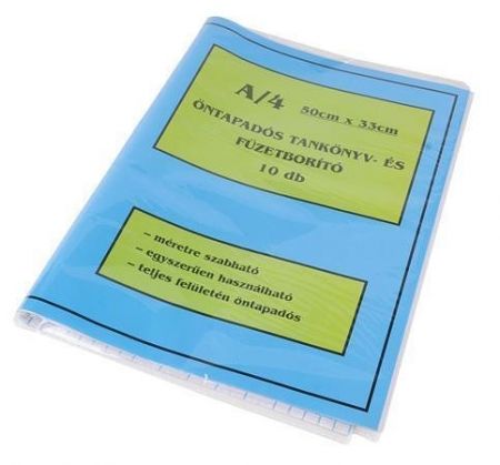 Samolepicí obal na sešity a knihy, transparentní, 50 x 33 cm, 10 ks