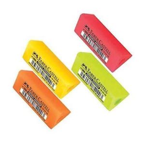 Pryž, různé neonové barvy, trojhranná, 2 ks/balení, FABER-CASTELL PB185222