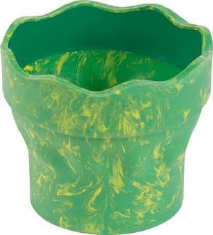Kelímek na štětce "Click&Go", mramorově zelená, plast, FABER-CASTELL 181528
