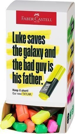 Zvýrazňovač "TXTLNR", displej/60 ks, neonové barvy, mini, FABER-CASTELL 154200