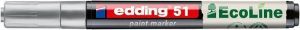 Lakový popisovač &quot;51 EcoLine&quot;, stříbrná, 1-2 mm, EDDING 4-51-054
