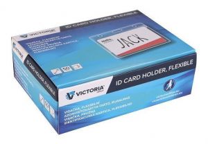 Jmenovka, 105 x 65 mm, flexibilní, horizontální, 50 ks/balení, VICTORIA OFFICE