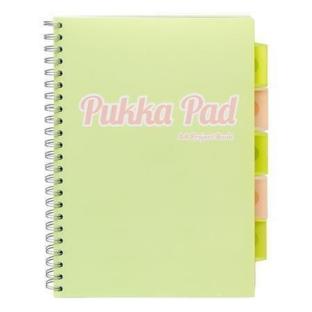 Spirálový sešit "Pastel project book", mix, A4, linkovaný, 100 listů, PUKKA PAD 2012-PST