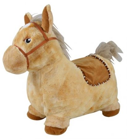 Skákací kůň béžový se zvukem koně