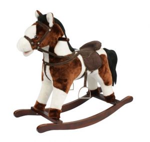 Houpací kůň hnědo-bílý se zvukem koně