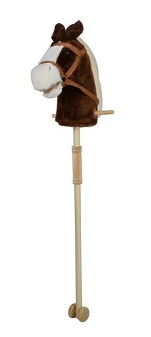 Hobby kůň 95cm hnědý s kolečky, se zvukem koně
