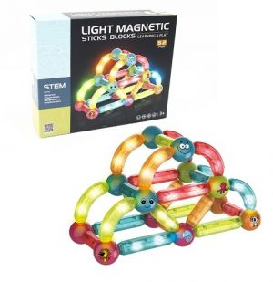 Svítící magnetická stavebnice 52 ks