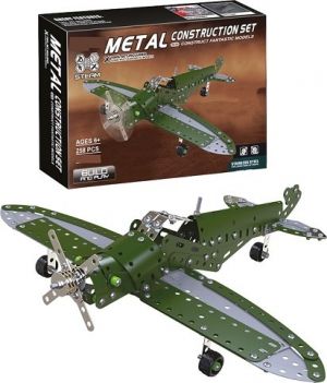 Kovová stavebnice 258 ks - Vojenské letadlo