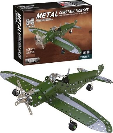 Kovová stavebnice 258 ks - Vojenské letadlo