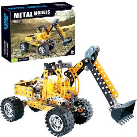 Kovová stavebnice 256 ks- Kolový bagr
