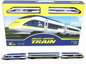 SET Elektrická vláčkodráha B/O - Vysokorychlostní vlak se světlem a zvukem na baterie