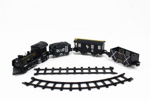 SET Elektrická vláčkodráha - Parní lokomotiva s kouřem, světlem a zvukem na baterie