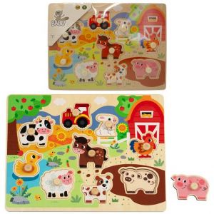 BABU - Dřevěné vkládací puzzle velká FARMA