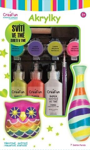 CreaFun - Svítící akrylové barvy 7 barev