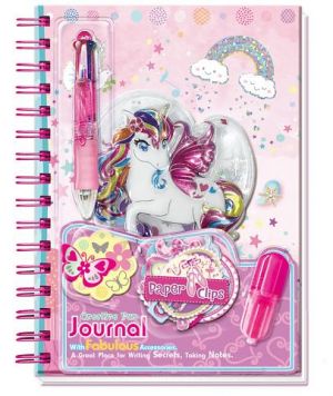 Zápisník svítící ve tmě s propiskou a samolepky