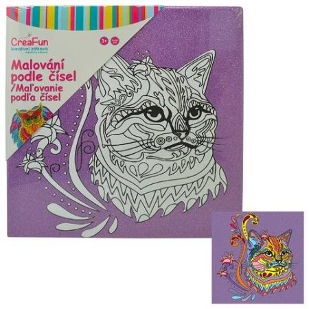 Malování na plátno  - Kočka 30 x 30 cm