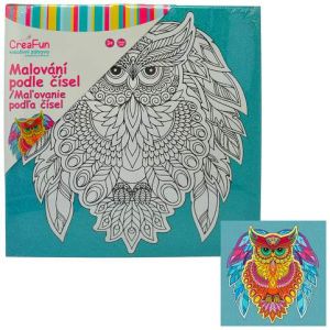 Malování na plátno - Sova Moudrosti 30 x 30 cm