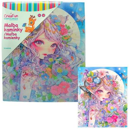 Diamantové malování - Květinová víla 27 x 33 cm