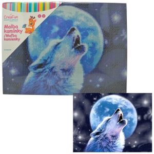 Diamantové malování - Vytí vlka 30 x 40 cm