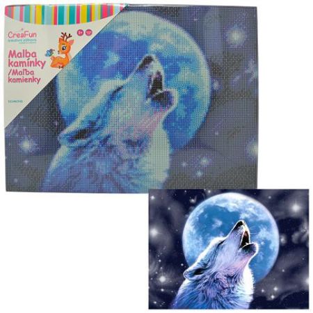 Diamantové malování - Vytí vlka 30 x 40 cm
