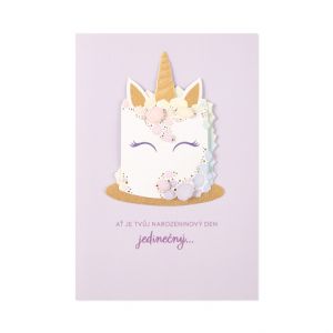 ALBI Luxusní narozeninové přání - Dortový jednorožec