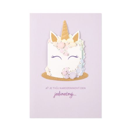 ALBI Luxusní narozeninové přání - Dortový jednorožec