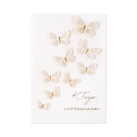 ALBI Luxusní narozeninové přání - Bílí motýlci