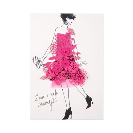 ALBI Luxusní narozeninové přání - Květinové šaty