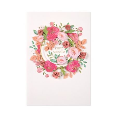 ALBI Luxusní narozeninové přání - Květinová rozeta