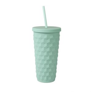 ALBI Tyrkysový 3D hrnek s brčkem