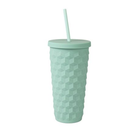 ALBI Tyrkysový 3D hrnek s brčkem