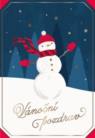 ALBI Sněhulák s červenou čepicí a šálou