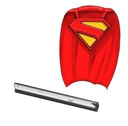 Superman film plášť štít a tyč