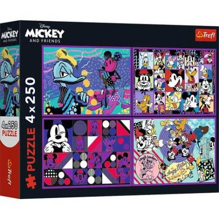 Puzzle 4 x 250 dílků Mickey Mouse