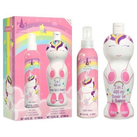 Dárkový set Eau my Unicorn tělový sprej 200 ml + 1D sprchový gél a šampon 2v1 400 ml