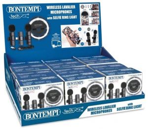 Mini kruhové světlo s dvěma bezdrátovými klopovými mikrofony