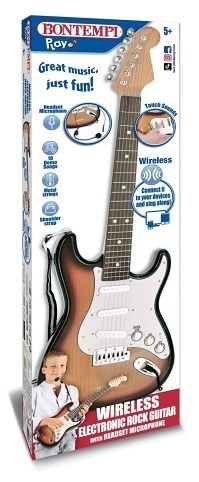 Elektrická kytara s mikrofonem a head setem