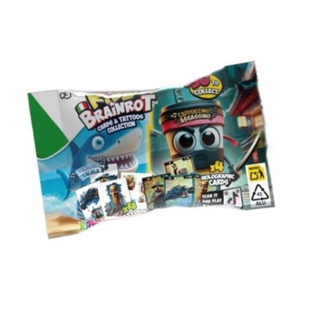 Sběratelské karty holografické BrainRot + tetování