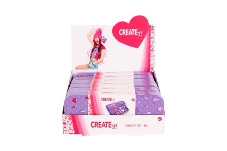Kazeta růžová s líčením v kovové krabičce rozkládací Creat it!