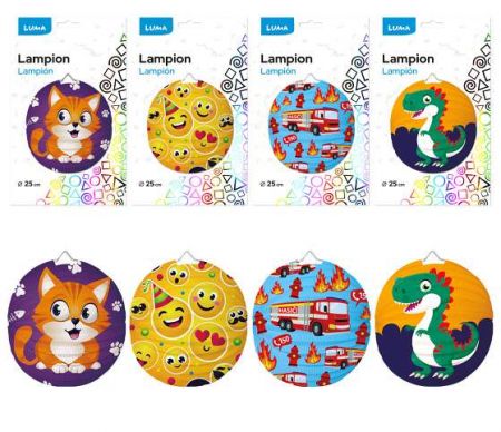 Lampion 25cm kulatý dětský LUMA mix 3