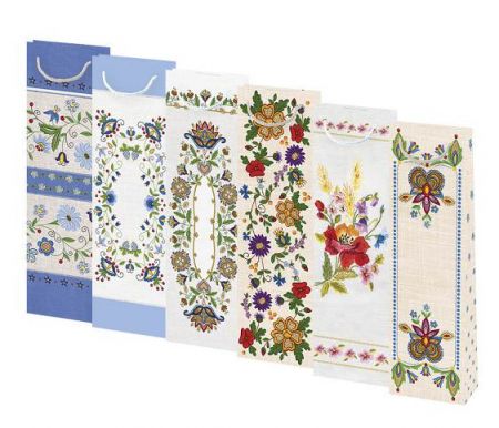 Taška dárková 12 x 40 x 9cm LAHEV KVĚTY mix