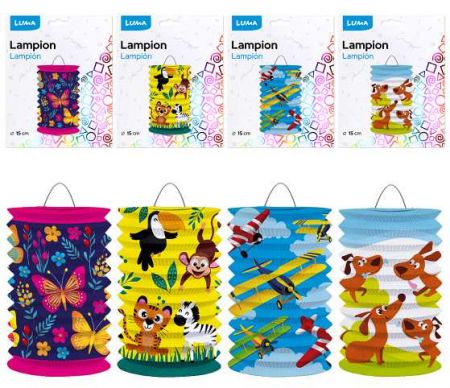 Lampion 15cm válec dětský LUMA mix 3