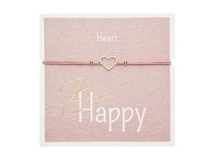 Gifty - Be Happy náramek - g. plated Heart