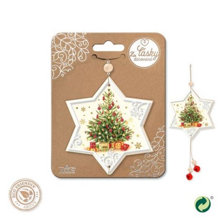 ARGUS Vánoční dřevěná dekorace hvězdička 23571002